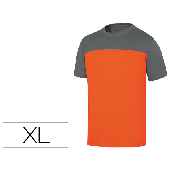 Thumbnail-T-shirt de algodao deltaplus cor cinza laranja tamanho xl