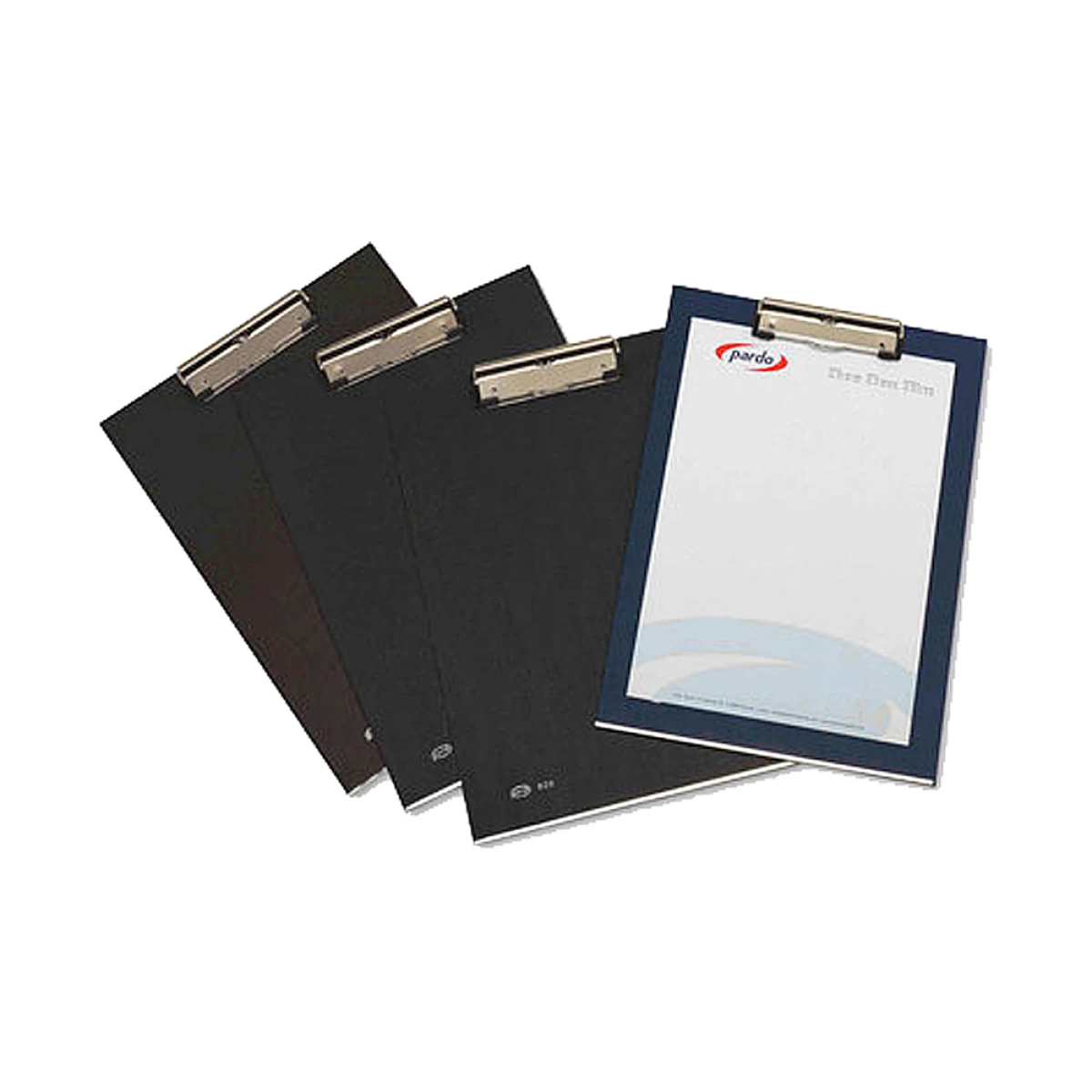 Galery – Porta notas pardo cartao forrado pvc folio com miniclip metalico azul0