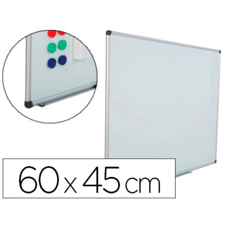 Thumbnail-Quadro branco rocada aco vitrificado magnetico moldura aluminio e cantos pvc 60×45 cm inclui bandeja para marcador