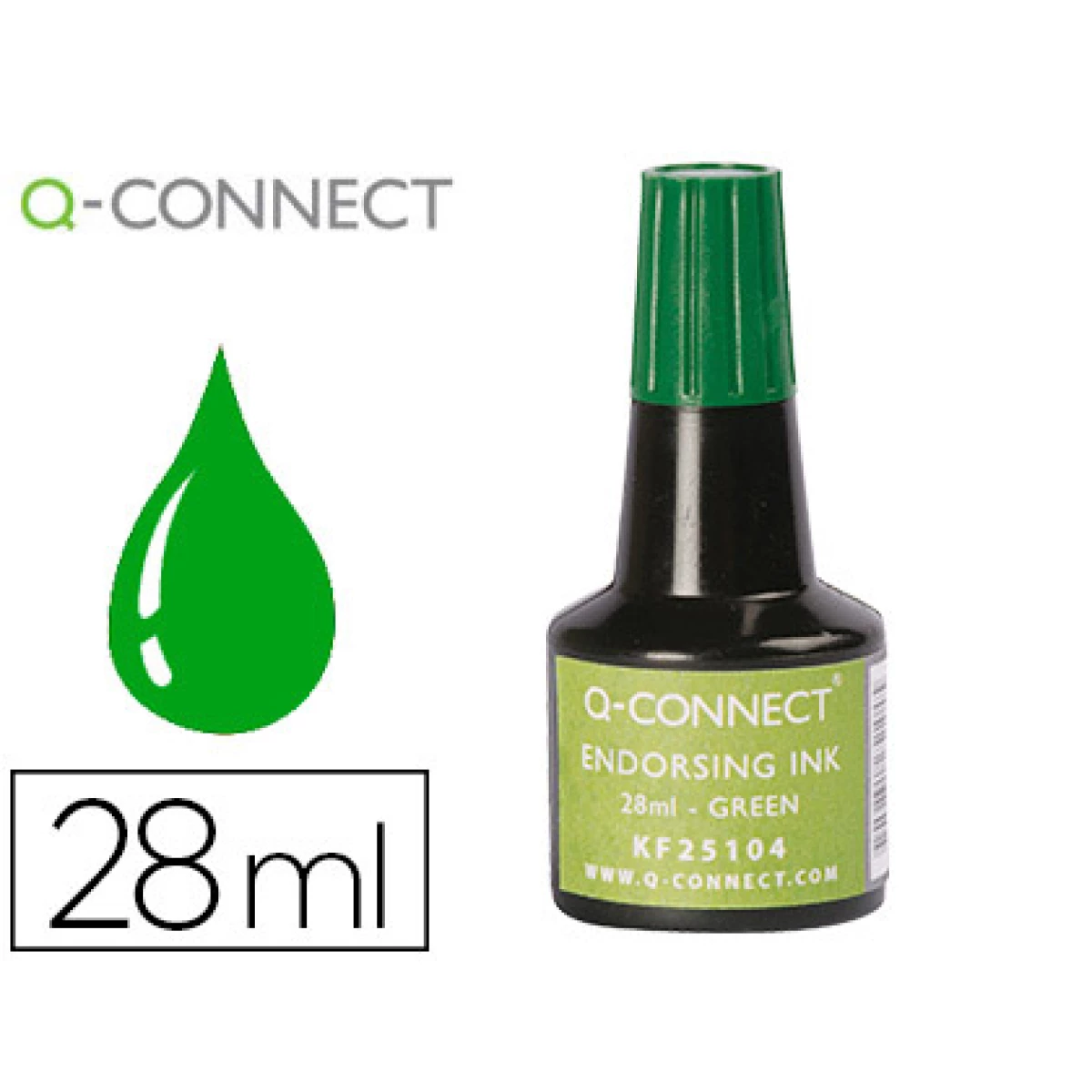 Thumbnail-Tinta para almofada q-connect verde frasco 28 ml