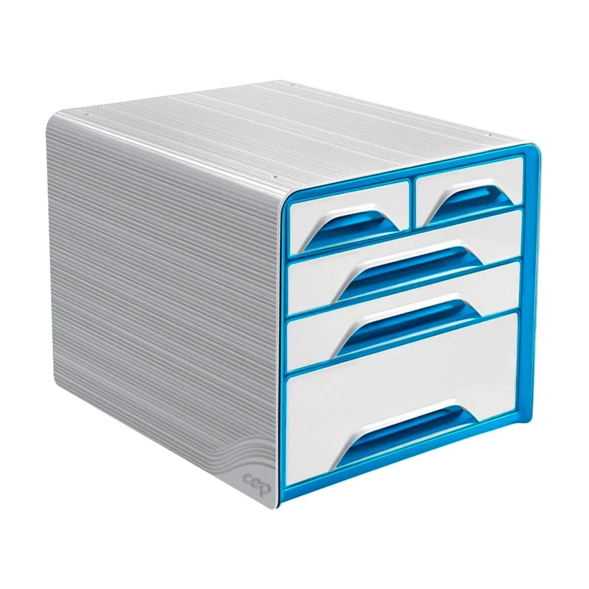 Galery – Blocos classificadores de secretaria cep 5 gavetas mistos branco/azul 360x288x270 mm0