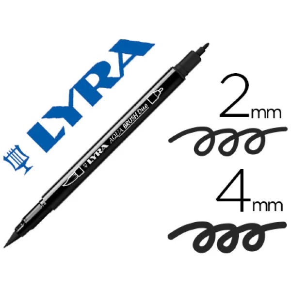 Thumbnail-Marcador lyra aqua brush aguarelavel dupla ponta fina e pincel preto