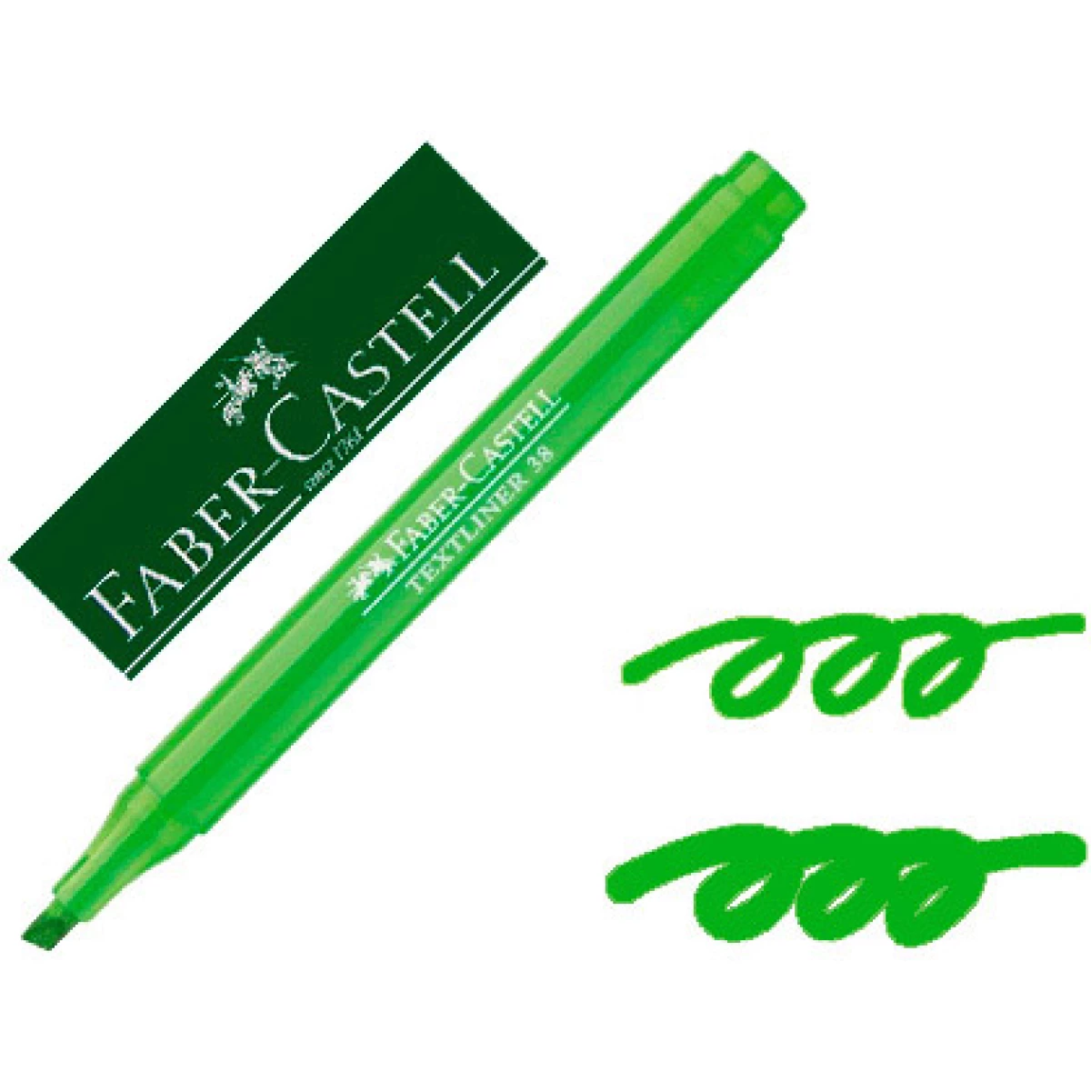 Thumbnail-Marcador faber fluorescente textliner 38 verde – 10 unidades