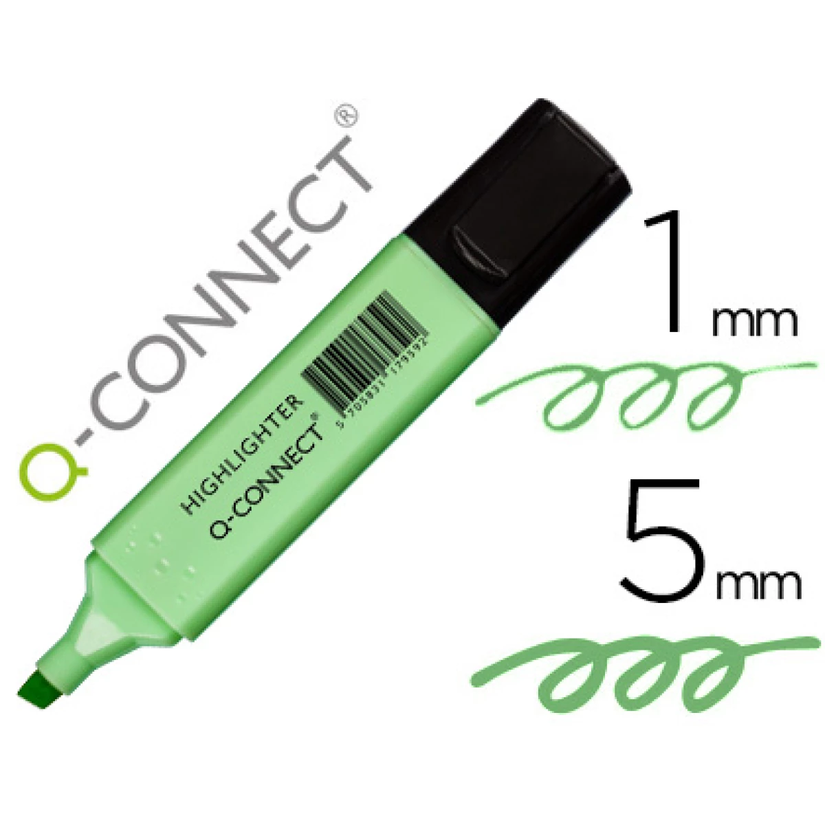 Thumbnail-Marcador fluorescente q-connect pastel verde ponta biselada