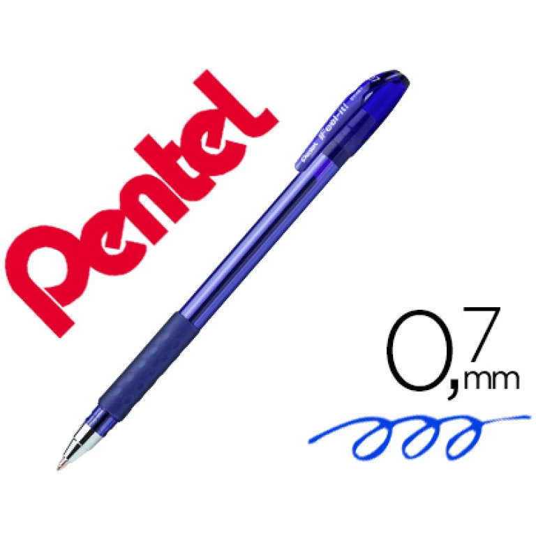 Thumbnail-Esferografica pentel bx487 com tampa cor azul – 12 unidades