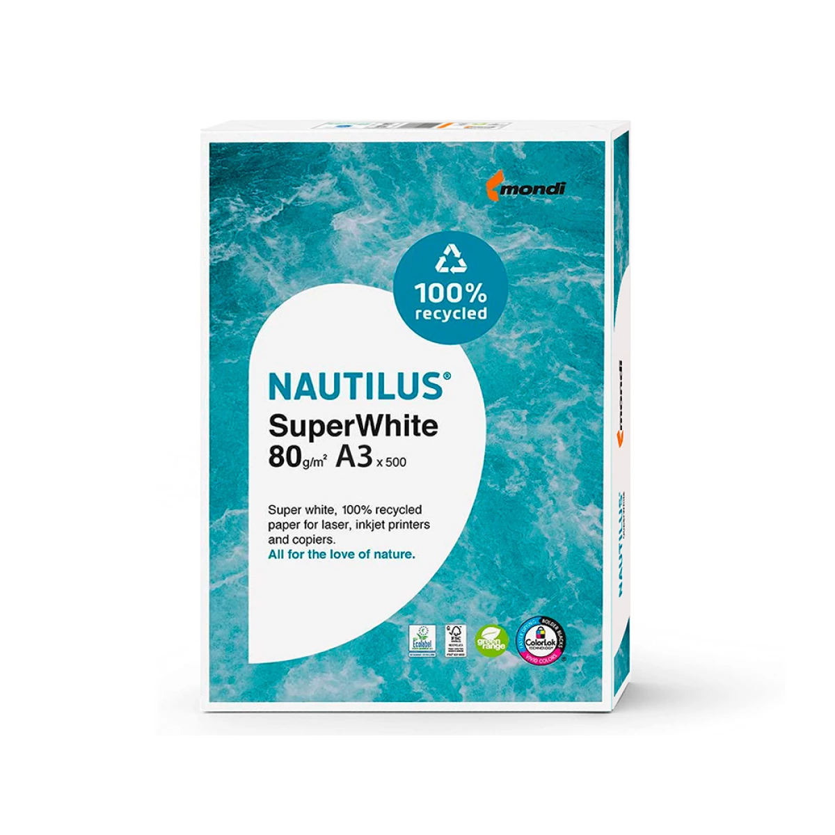 Galery – Papel fotocopia nautilus superwhite 100% reciclado din a3 80 gr embalagem de 500 folhas0