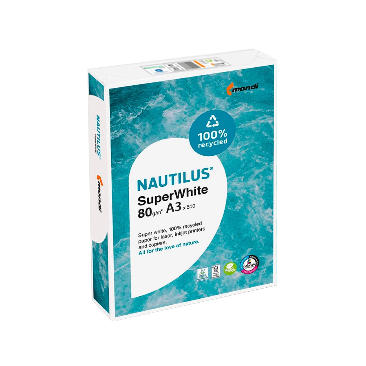 Galery – Papel fotocopia nautilus superwhite 100% reciclado din a3 80 gr embalagem de 500 folhas0