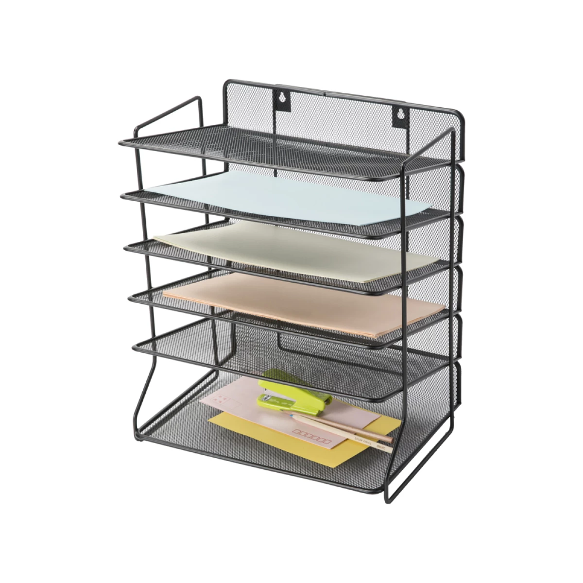 Galery – Tabuleiro de secretaria q-connect metalica preta 6 bandejas 325x230x390 mm0