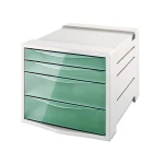 Galery – Bloco classificador de secretariaa esselte colour ice plastico 4 gavetas cor verde 245x365x285 mm0