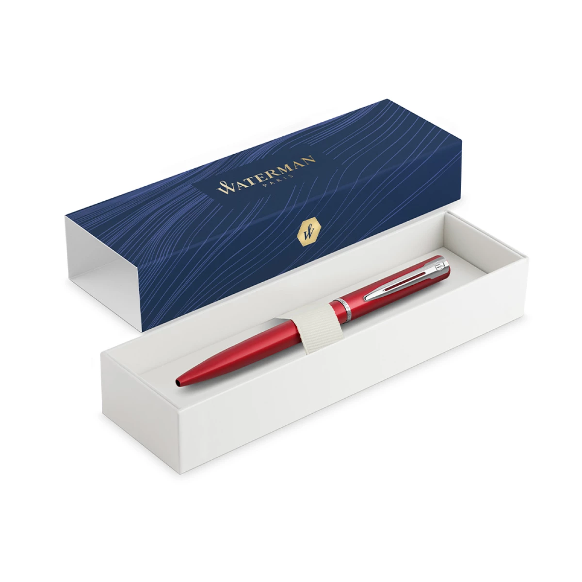 Galery – Esferografica waterman allure lacada vermelho em estojo de oferta0