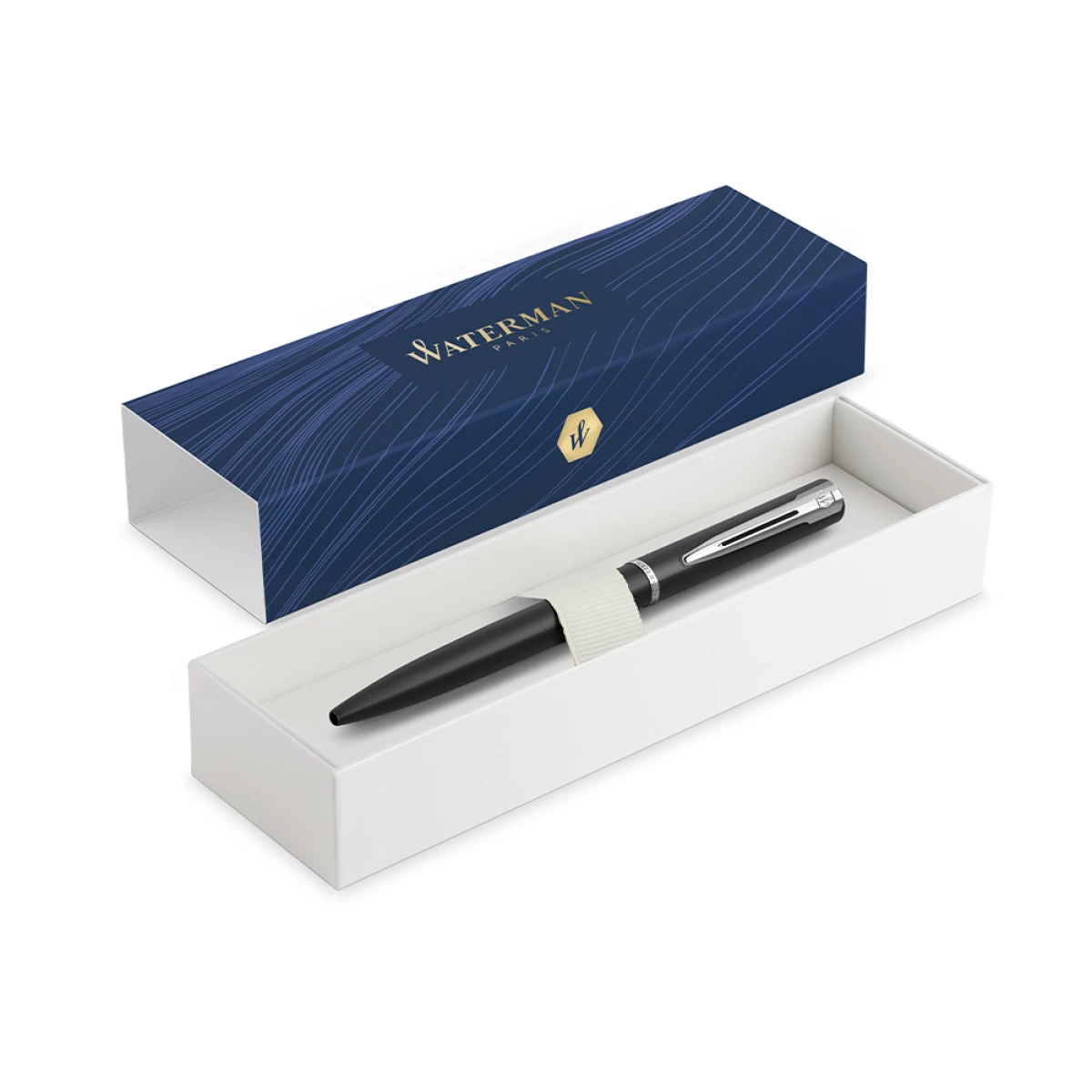 Galery – Esferografica waterman allure lacada preto em estojo de oferta0