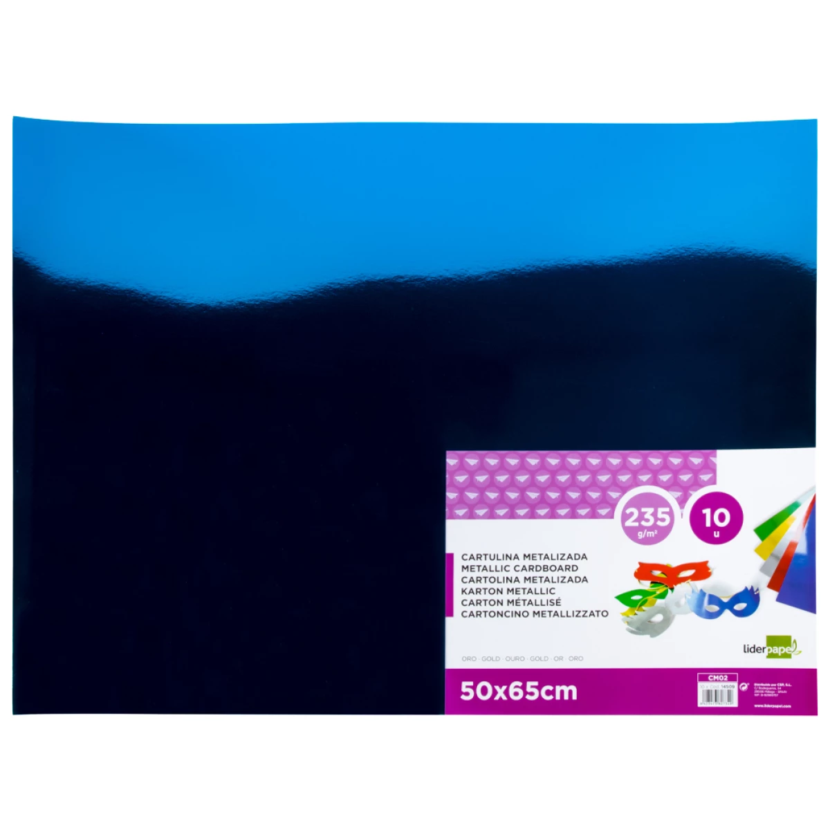 Galery – Cartolina liderpapel metalizada 50×65 cm 235 gr azul0