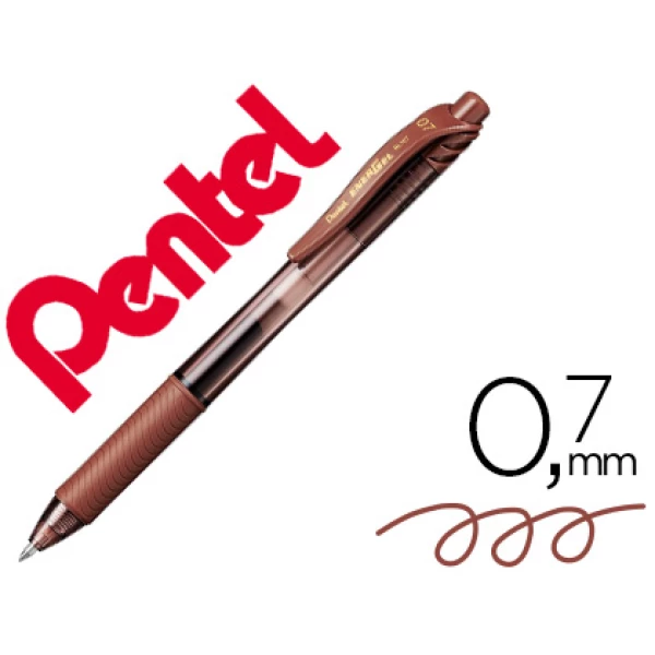 Thumbnail-Roller pentel energel bl107 0,7 mm castanho – 12 unidades