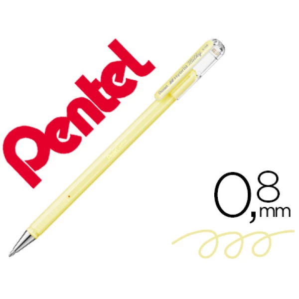 Thumbnail-Roller pentel k108 amarelo pastel 0,8 mm – 12 unidades