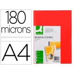 Thumbnail-Capa de encadernacao q-connect pvc din a4 opaca vermelho 180 microns pack de 100 unidades