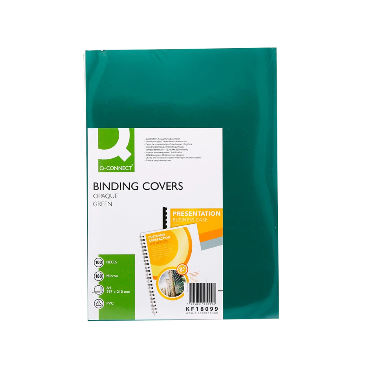 Galery – Capa de encadernacao q-connect pvc din a4 opaca verde 180 microns pack de 100 unidades0