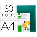 Thumbnail-Capa de encadernacao q-connect pvc din a4 opaca verde 180 microns pack de 100 unidades