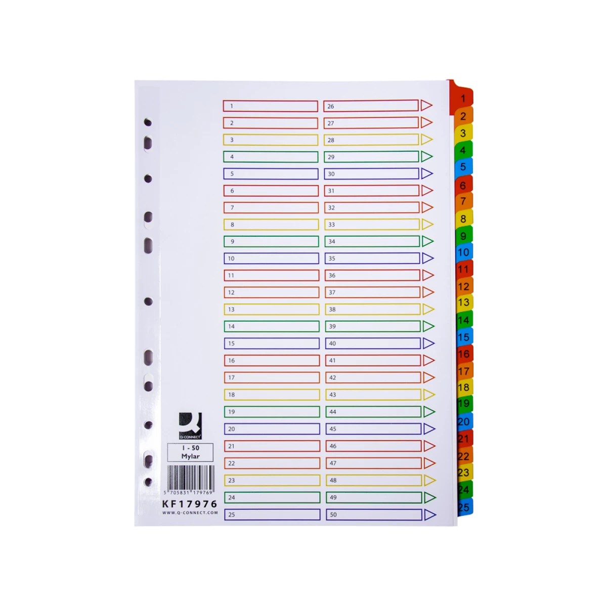 Galery – Separador q-connect numerico plastico 1-50 conjunto de 50 separadores din a40