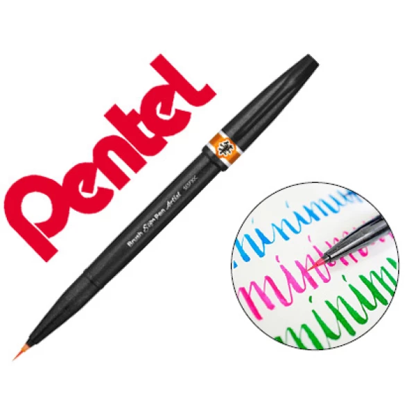 Thumbnail-Caneta pincel pentel artist cor laranja – 12 unidades