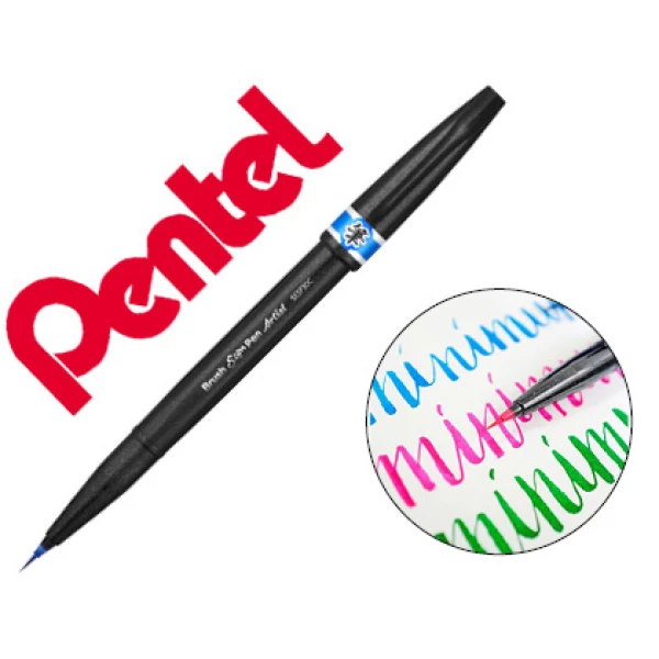 Thumbnail-Caneta pincel pentel artist cor azul ceu – 12 unidades