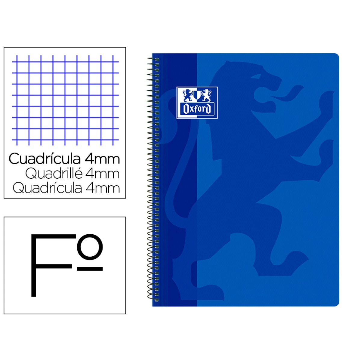 Thumbnail-Caderno espiral oxford school classic capa polipropileno folio 80 folhas quadricula 4 mm com margem azul marinho