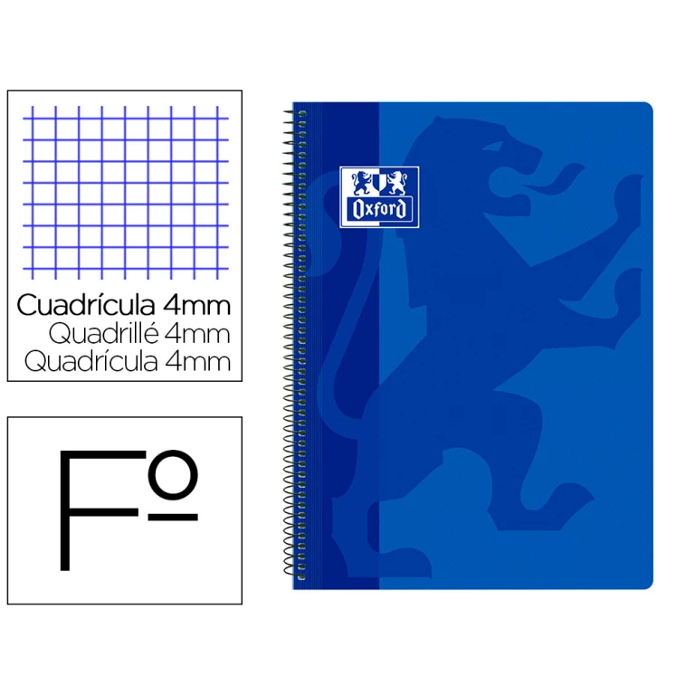 Thumbnail-Caderno espiral oxford school classic capa polipropileno folio 80 folhas quadricula 4 mm com margem azul marinho