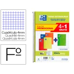 Thumbnail-Caderno espiral oxford capa extradura folio 80 folhas quadricula 4 mm write&erase quadro pack 4+1 unidades cores vivas