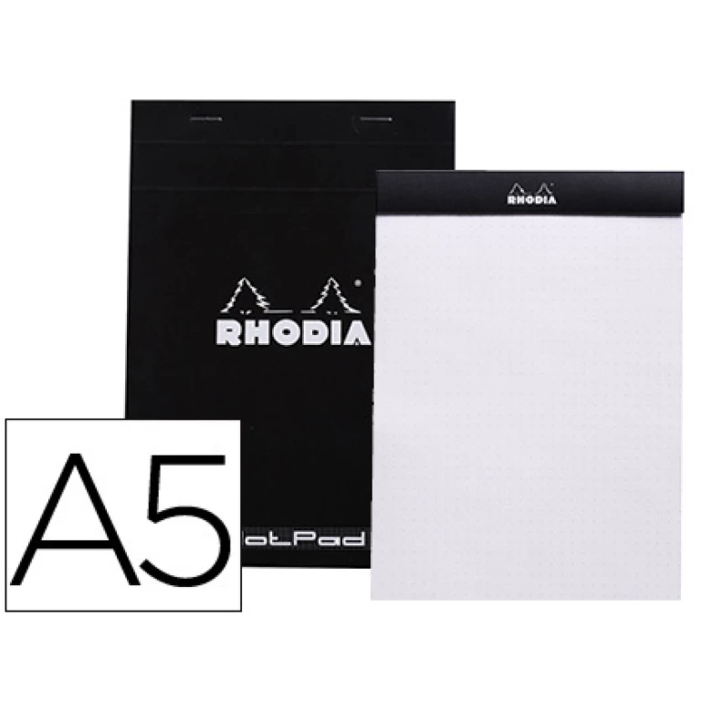 Thumbnail-Bloco de notas rhodia black dot pad din a5 80 f 80 gr liso com pontos pretos 5 mm perfurado