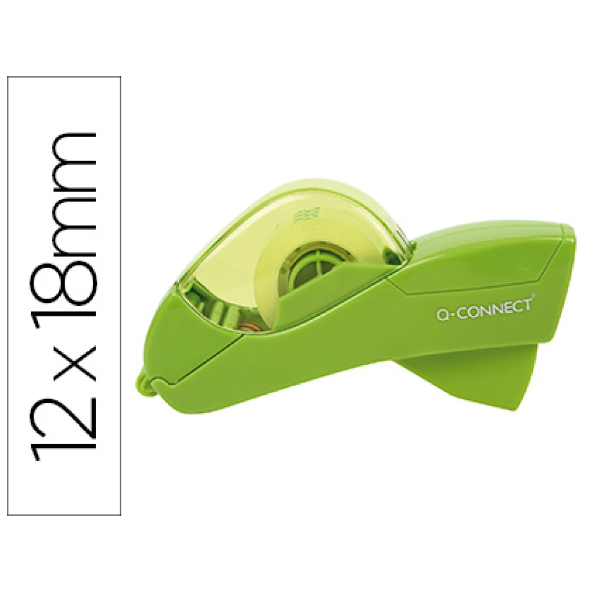 Thumbnail-Desenrolador q-connect automatico em plastico verde para fitas de 12 e 19 mm inclui 2 fitas