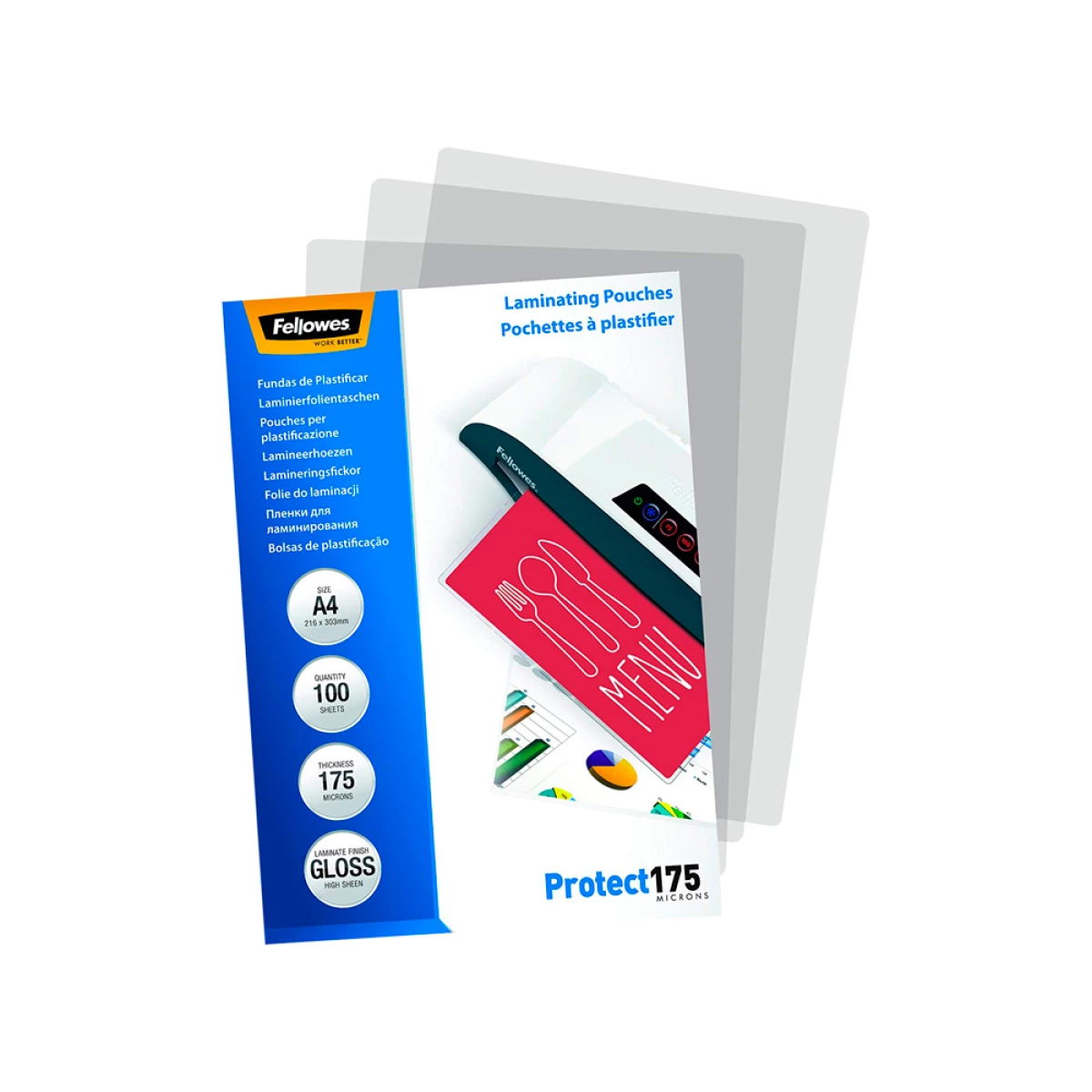 Galery – Bolsa de plastificar fellowes brilho din a4 175 microns pack 100 unidades0