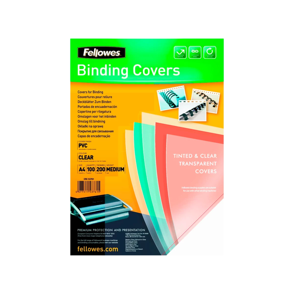 Galery – Capa de encadernacao fellowes pvc din a4 transparente cristal 180 microns pack de 100 unidades0