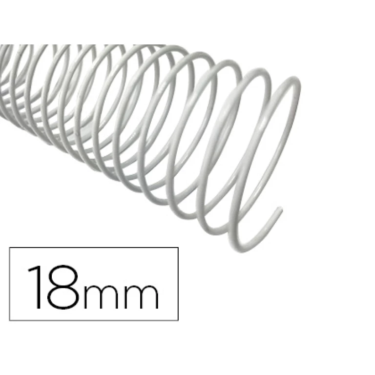 Thumbnail-Espiral q-connect metalica branco 64 5:1 18mm 1,2mm caixa de 100 unidades