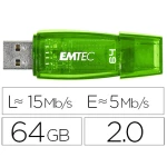 Thumbnail-Pen drive usb emtec flash c410 64 gb 2.0 verde