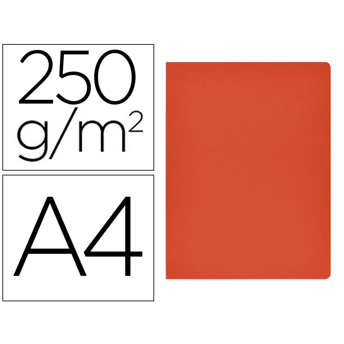 Thumbnail-Classificador de cartolina gio simple intenso din a4 vermelho 250g/m2 – 50 unidades