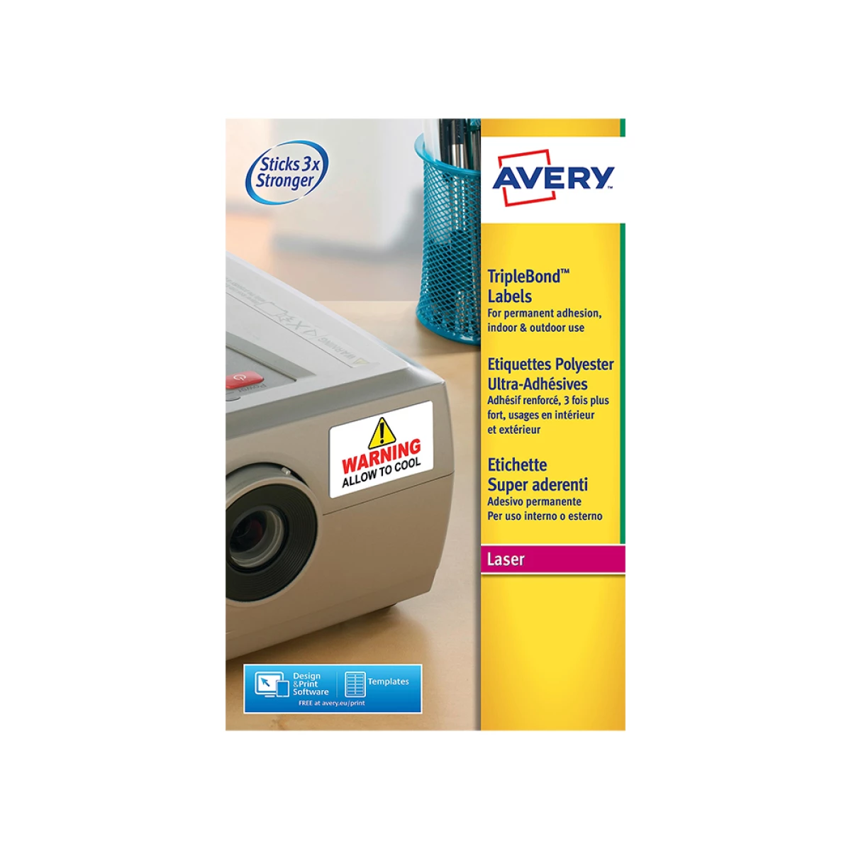 Galery – Etiqueta adesiva avery poliester super aderente branca 45,7×25,4 mm impressora laser pack de 800 unidades0