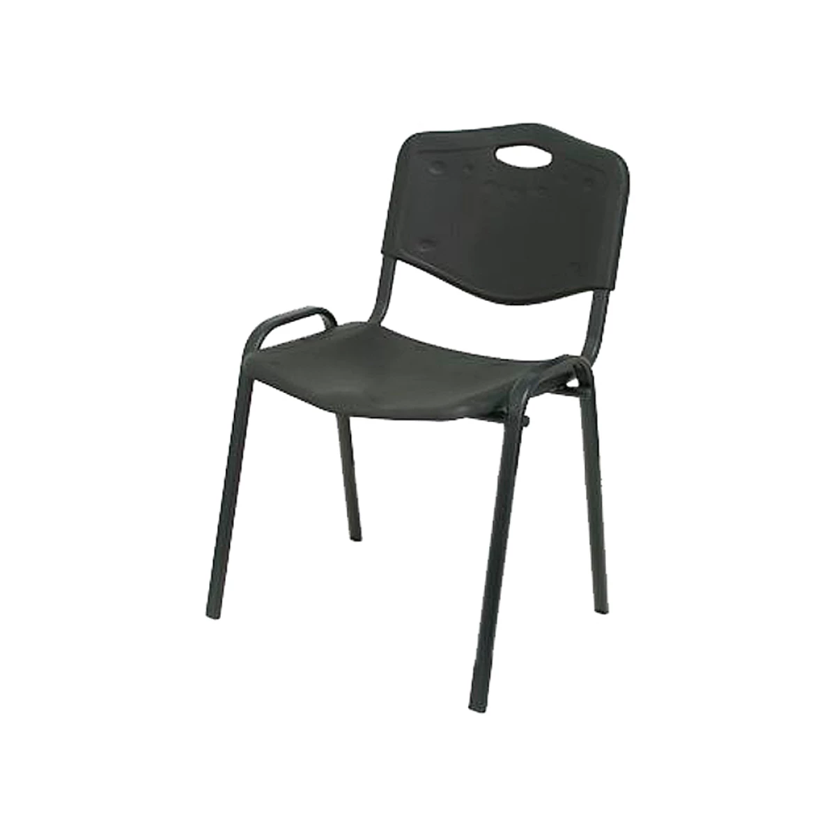 Galery – Cadeira q-connect robledo confidente estrutura em metal preta com encosto pvc ergonomica preta 81x48x42 cm0