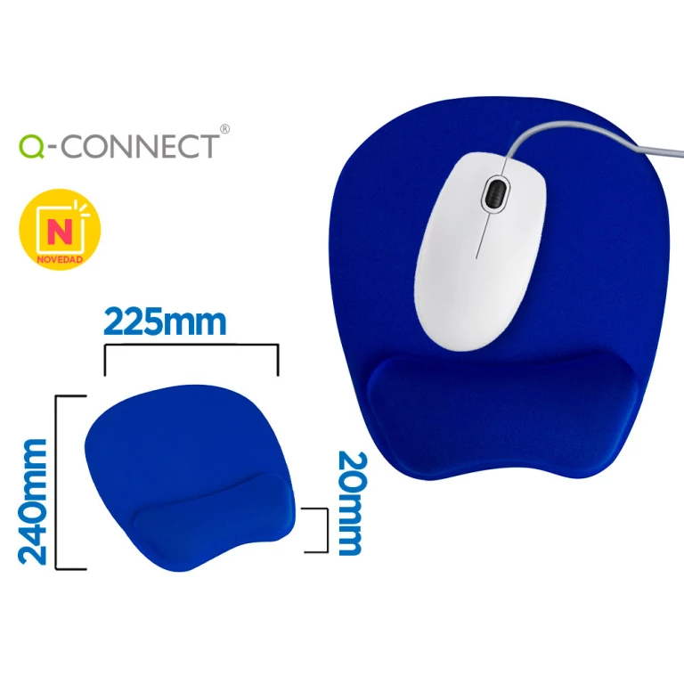 Thumbnail-Tapete para rato q-connect com apoio de pulsos ergonomica de gel cor azul