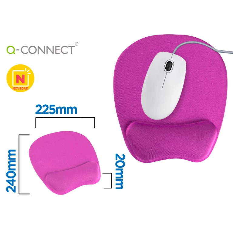 Thumbnail-Tapete para rato q-connect com apoio de pulsos ergonomica de gel cor violeta