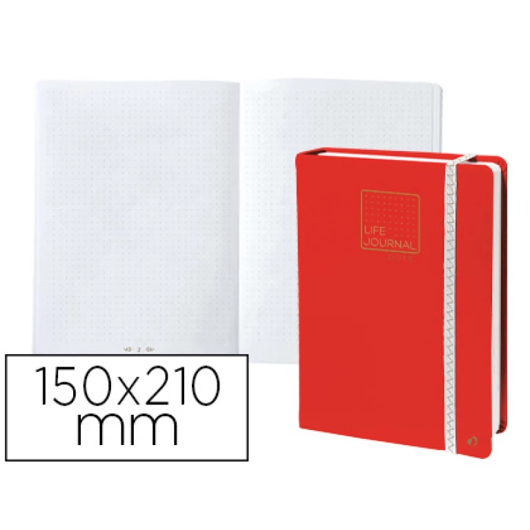 Thumbnail-Caderno quo vadis life journal infinite dots pontos 15×21 cm 224 folhas capa vermelho