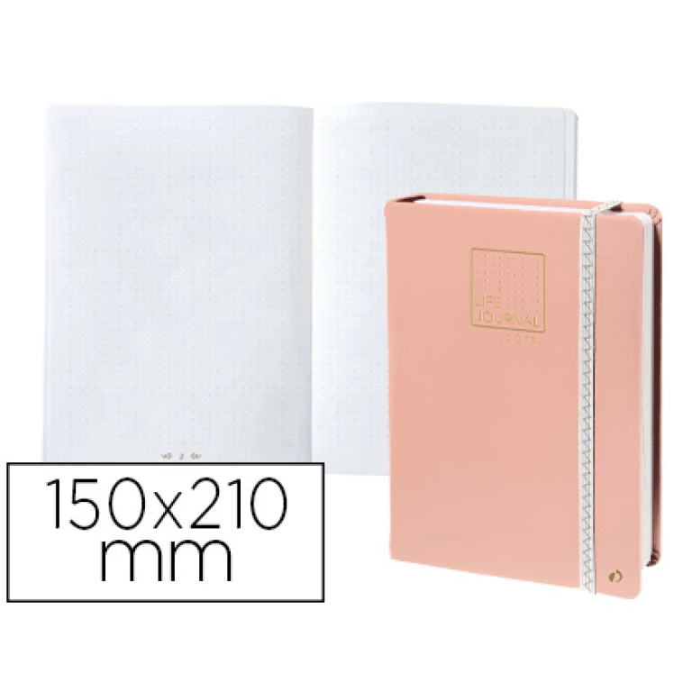 Thumbnail-Caderno quo vadis life journal infinite dots pontos 15×21 cm 224 folhas capa rosa
