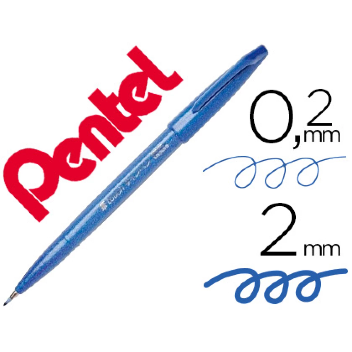 Thumbnail-Marcador pentel brush sign pen cor azul – 10 unidades