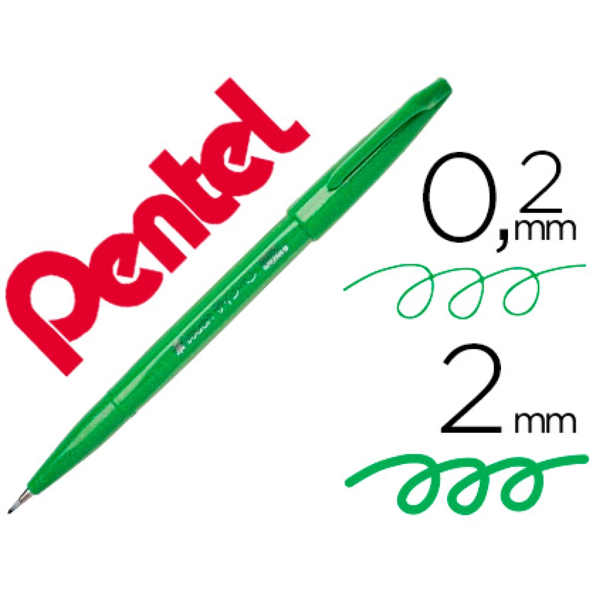 Thumbnail-Marcador pentel brush sign pen cor verde – 10 unidades