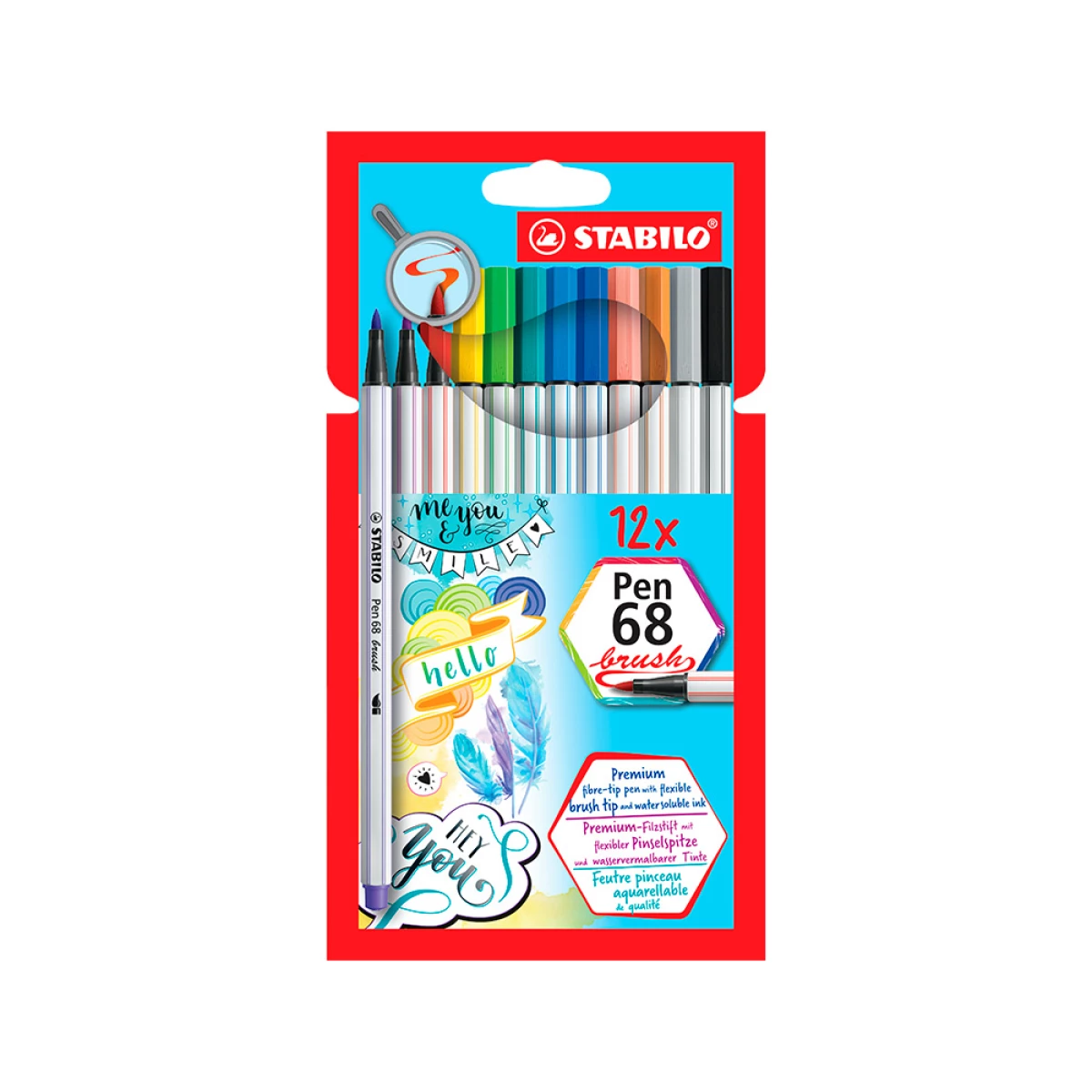 Galery – STABILO Pen 68 Brush caneta de feltro Bold Multicor 12 unidade(s)0