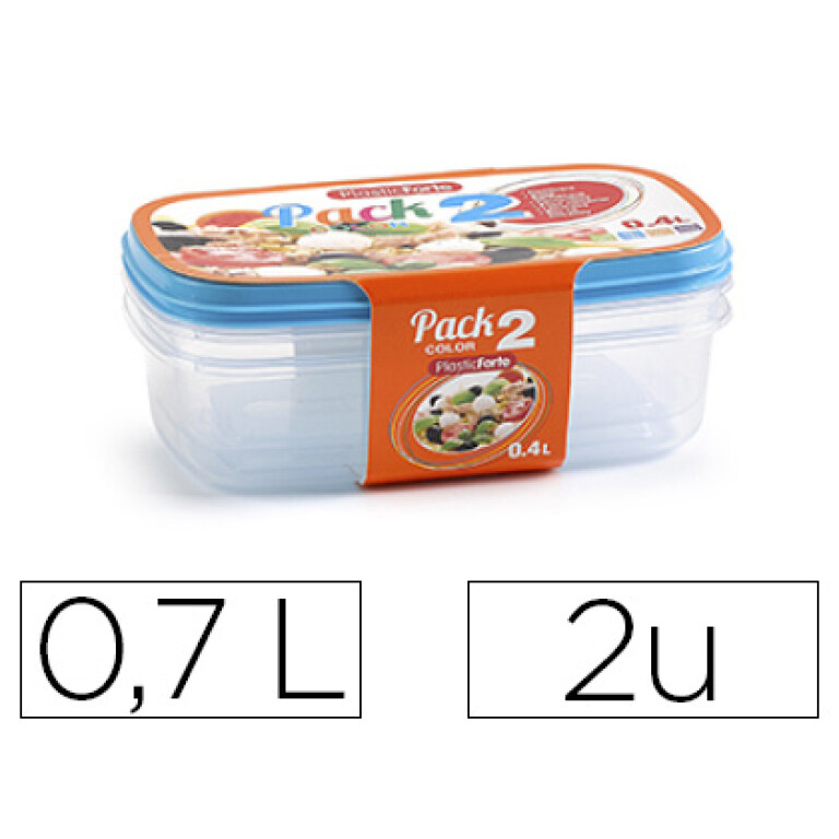 Thumbnail-Tupperware plasticforte transparente tampa cor 0,7 litros pack 2 unidades