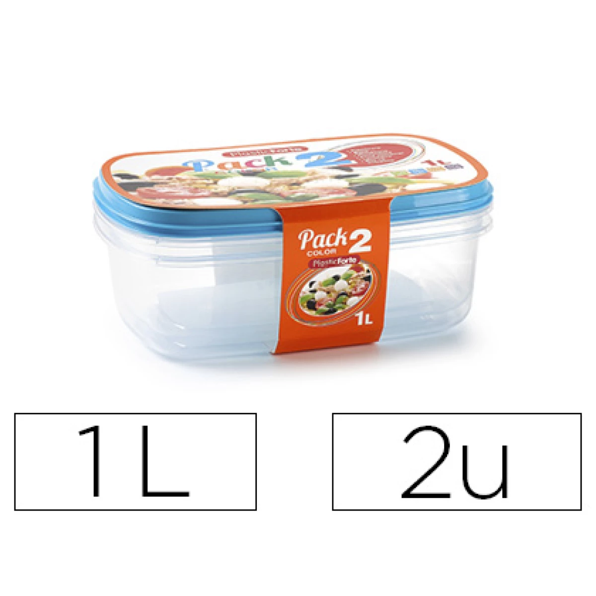 Thumbnail-Tupperware plasticforte transparente tampa cor 1 litros pack 2 unidades