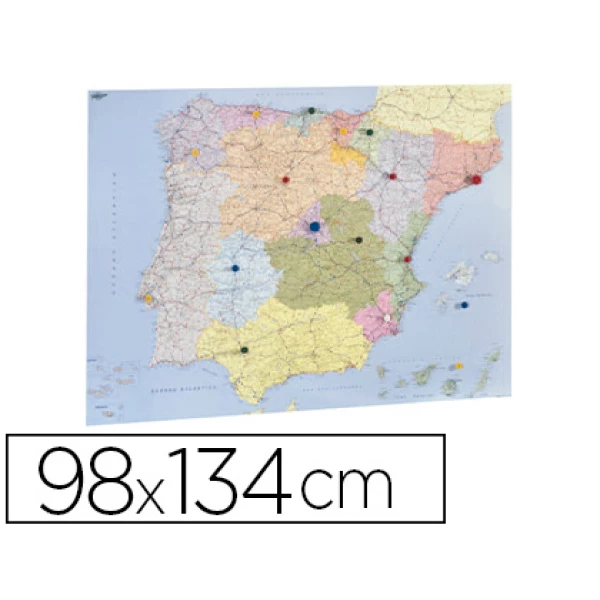 Thumbnail-Mapa parede faibo espanha e portugal plastificiado enrolado 98×134 cm