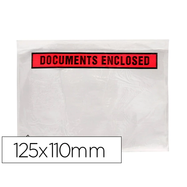 Thumbnail-Envelope autoadesivo q-connect porta documentos multilingue 125×110 mm sem janela pack de 100 unidades