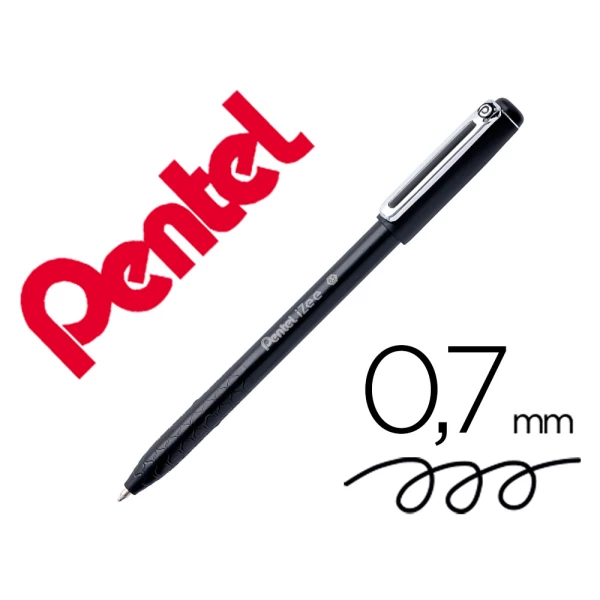 Thumbnail-Esferografica pentel izee ponta de 0,7mm com tampa cor preta – 12 unidades