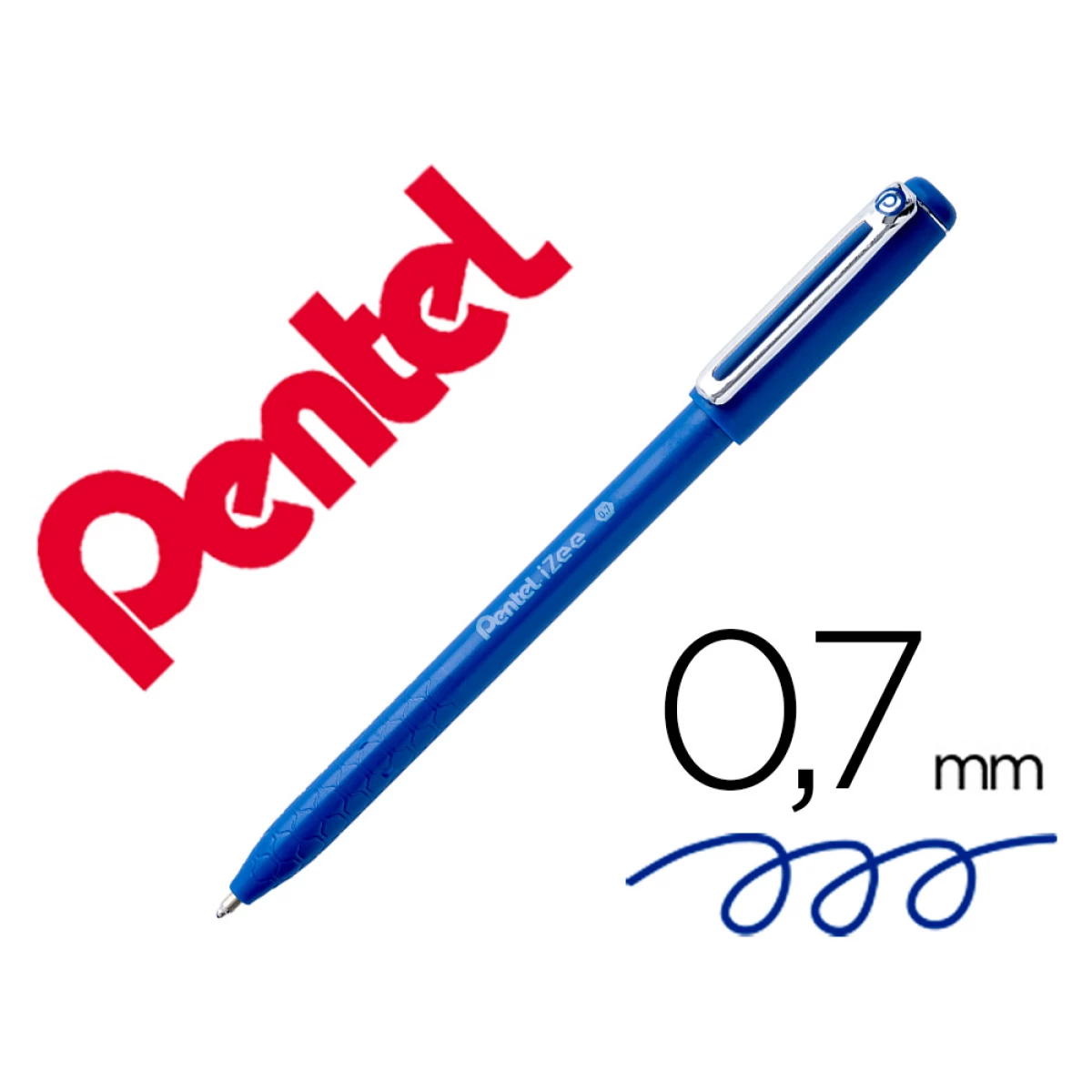 Thumbnail-Esferografica pentel izee ponta de 0,7mm com tampa cor azul – 12 unidades