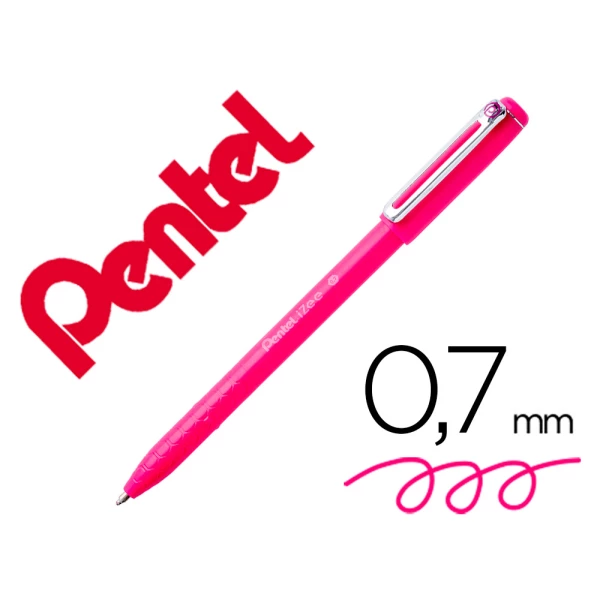 Thumbnail-Esferografica pentel izee ponta de 0,7mm com tampa cor rosa – 12 unidades